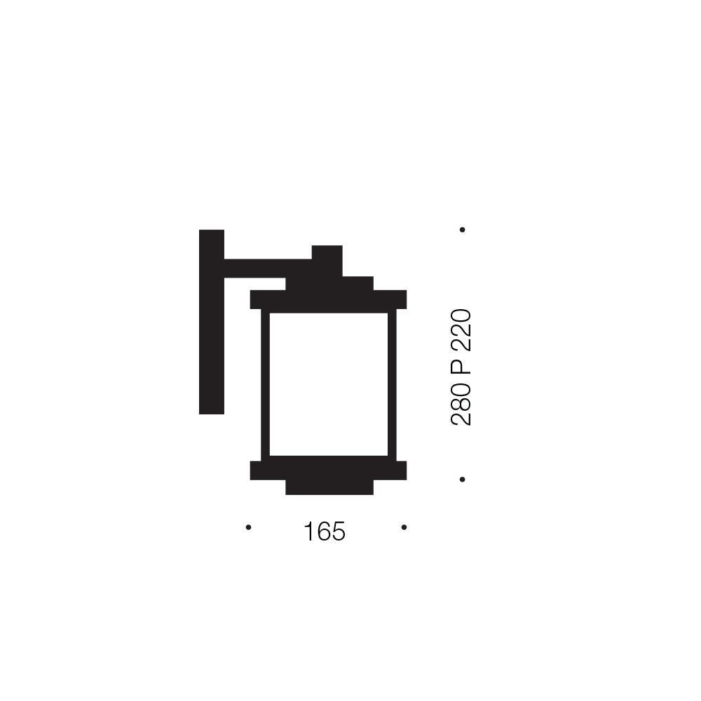 Strand IP44 E27 Exterior Wall Light in Black