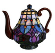 Blue Tulip Teapot Tiffany Leadlight Novelty Lamp