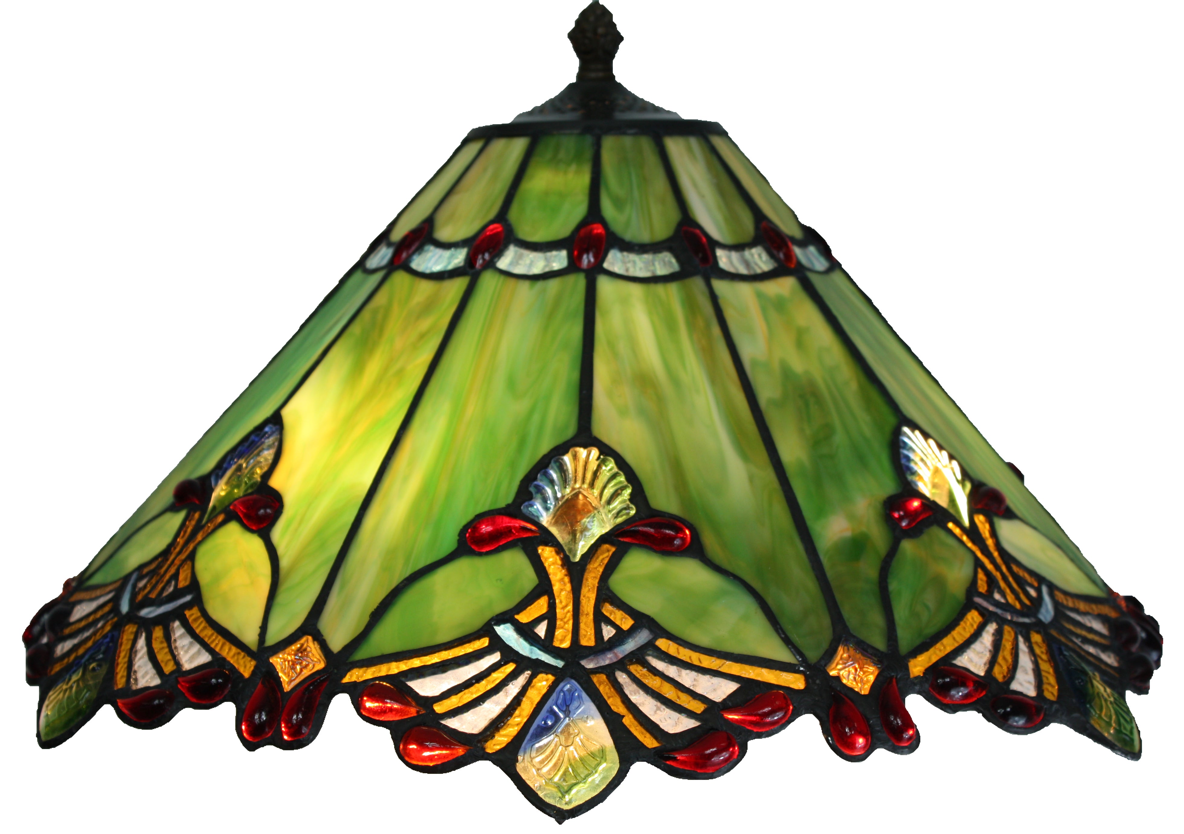 19” green panel style shade with butterfly knots floor lamp
