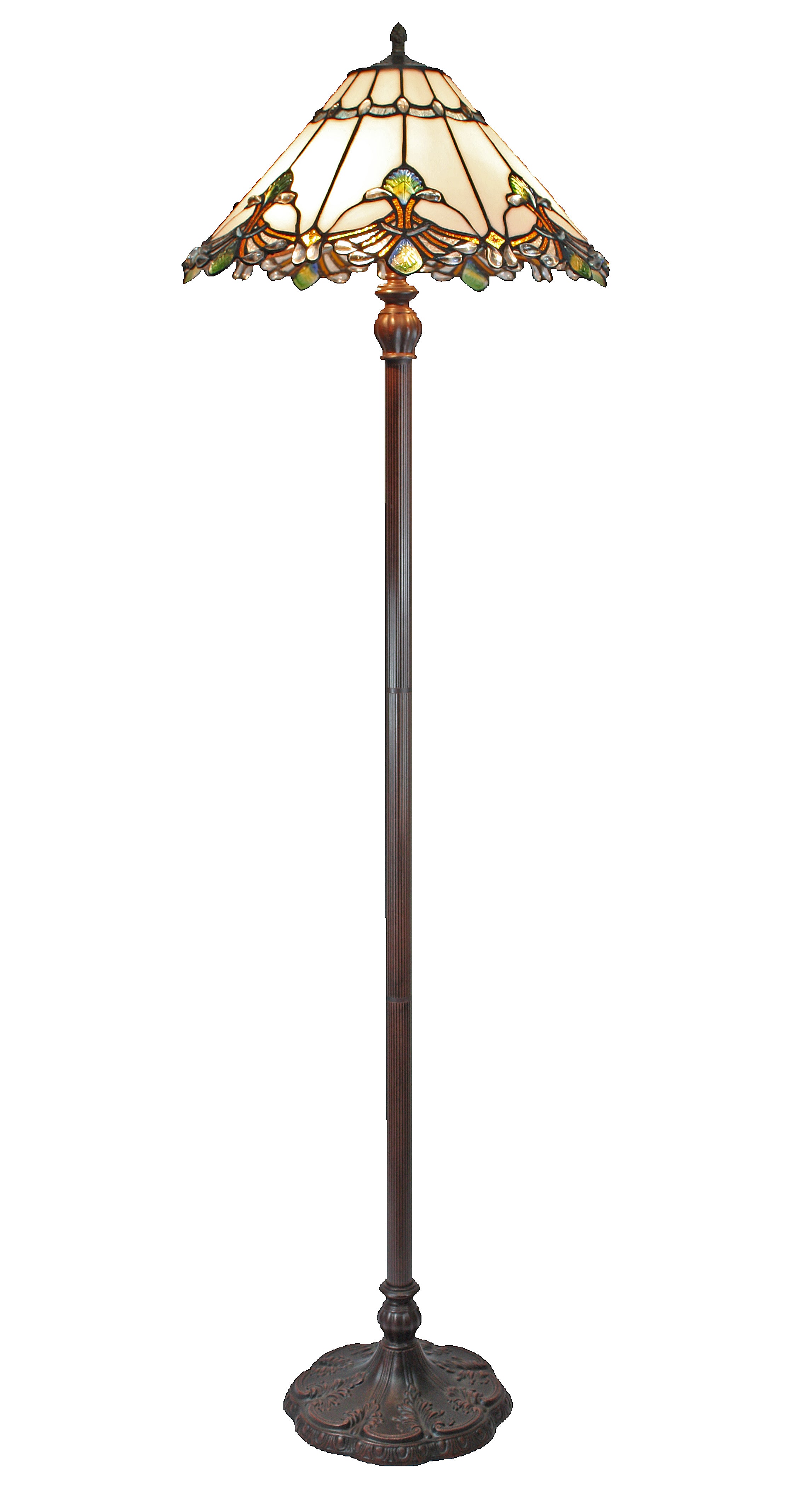 19” white panel style shade with butterfly knots floor lamp