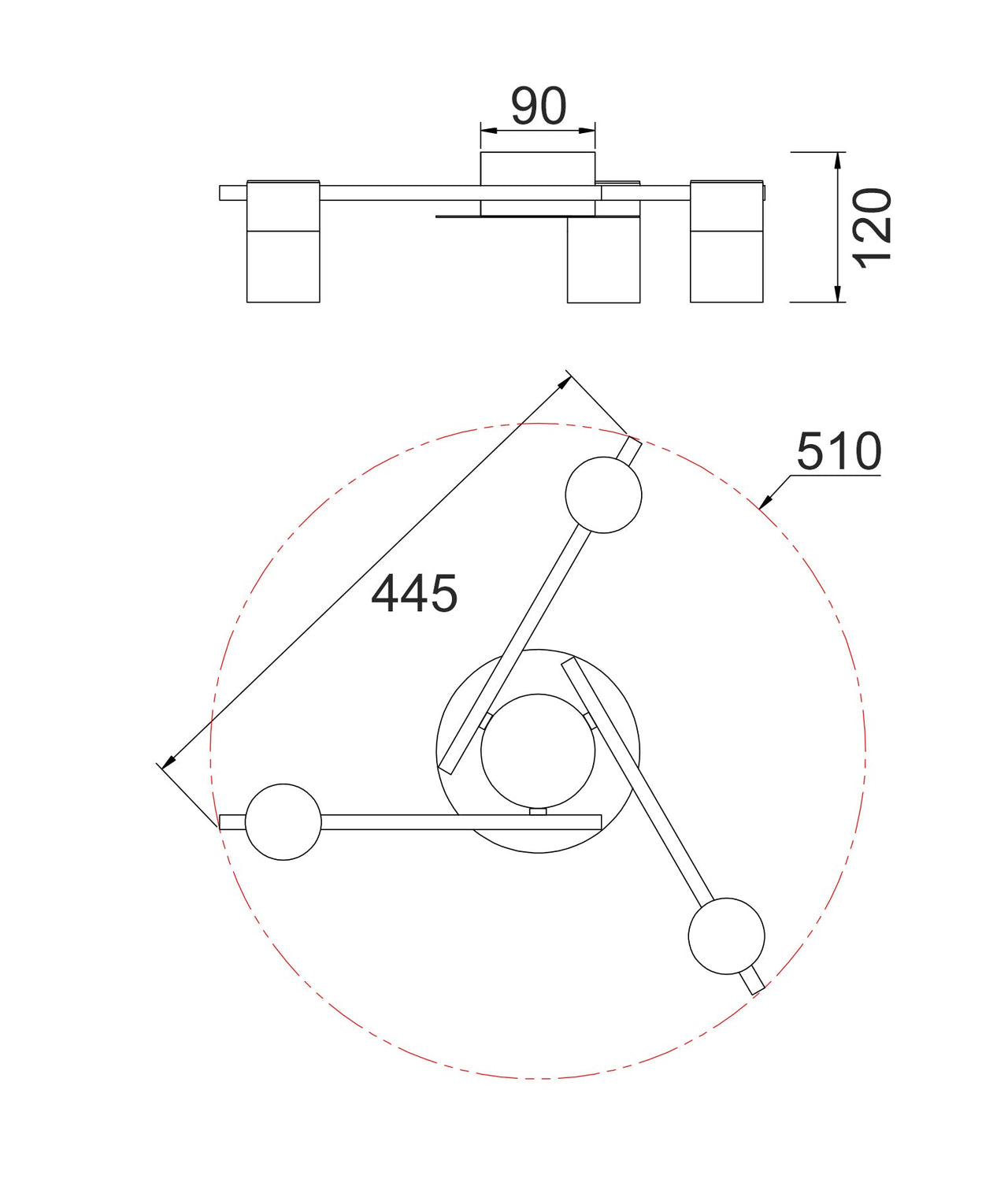 TACHE: Interior Spot Ceiling Lights (with Adjustable Black Heads) IP20