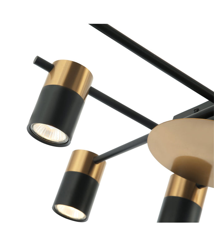 TACHE: Interior Spot Ceiling Lights (with Adjustable Black & Antique Brass Heads) IP20