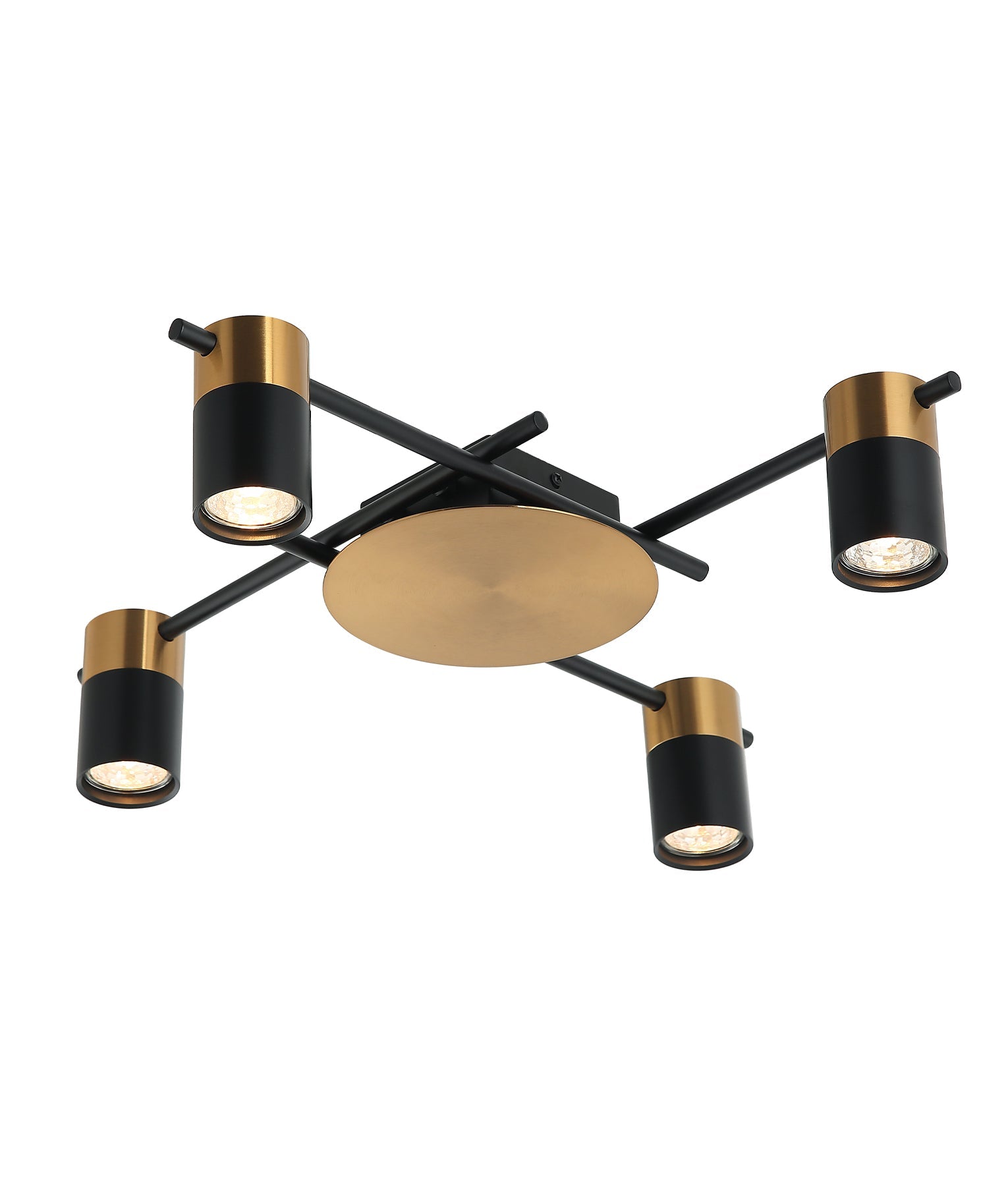 TACHE: Interior Spot Ceiling Lights (with Adjustable Black & Antique Brass Heads) IP20