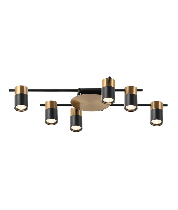 TACHE: Interior Spot Ceiling Lights (with Adjustable Black & Antique Brass Heads) IP20