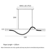 Thumbnail for Taft Gun Metal 30W 3000K Linear LED Pendant Light