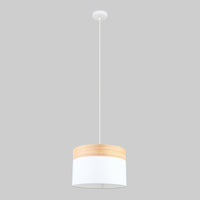 Thumbnail for Tambura Medium 1 Light Pendant Light in White Cloth Shade