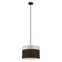 Thumbnail for Tambura Medium 1 Light Pendant Light in Black Cloth Shade