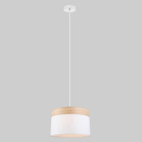 Thumbnail for Tambura Large 1 Light Pendant Light in White Cloth Shade