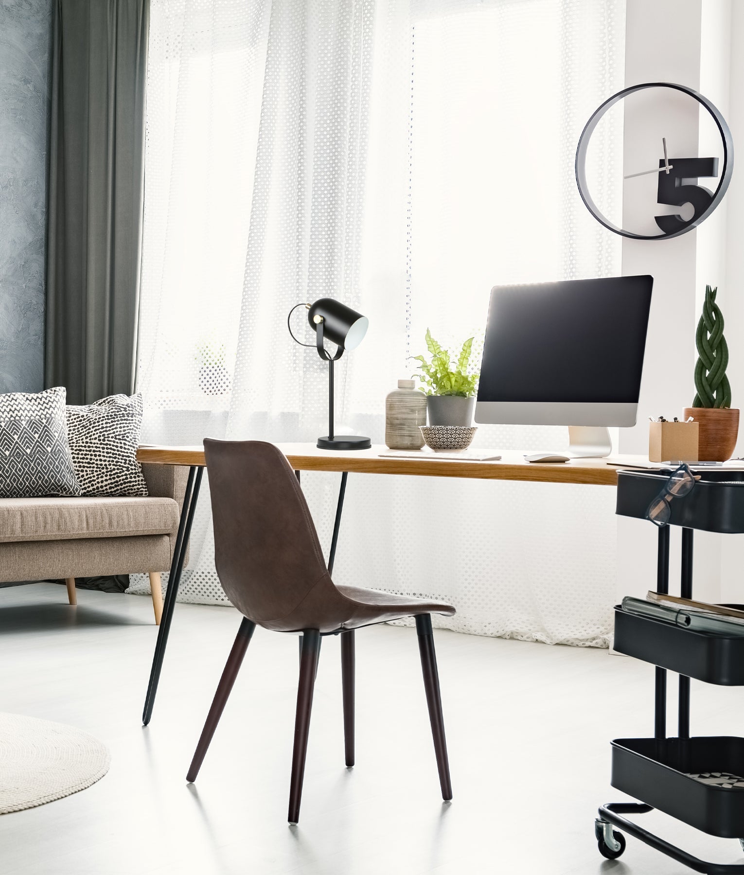 TAZZA: Ellipse Shade with Antique Brass Highlight Table Lamps