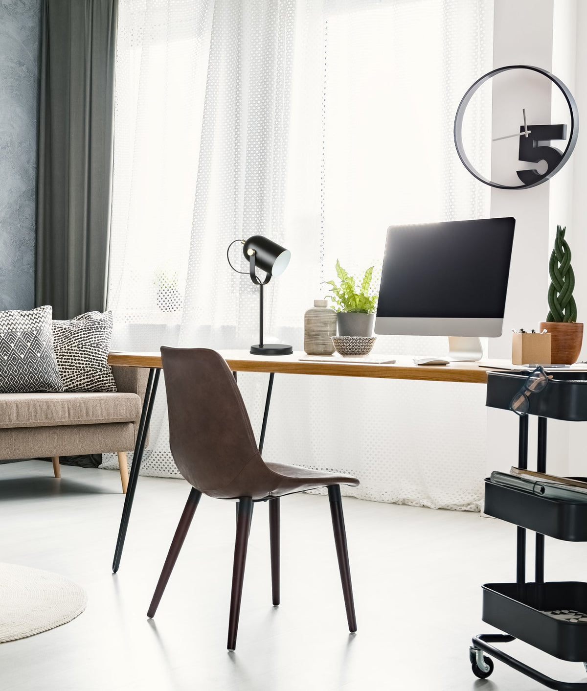 TAZZA: Ellipse Shade with Antique Brass Highlight Table Lamps