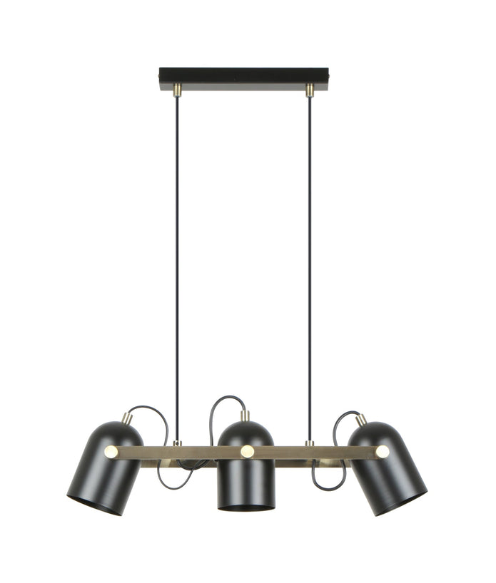 TAZZA: Interior Ellipse Shade with Antique Brass Hardware Pendant Light