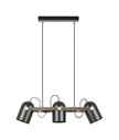 TAZZA: Interior Ellipse Shade with Antique Brass Hardware Pendant Light