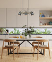 TAZZA: Interior Ellipse Shade with Antique Brass Hardware Pendant Light