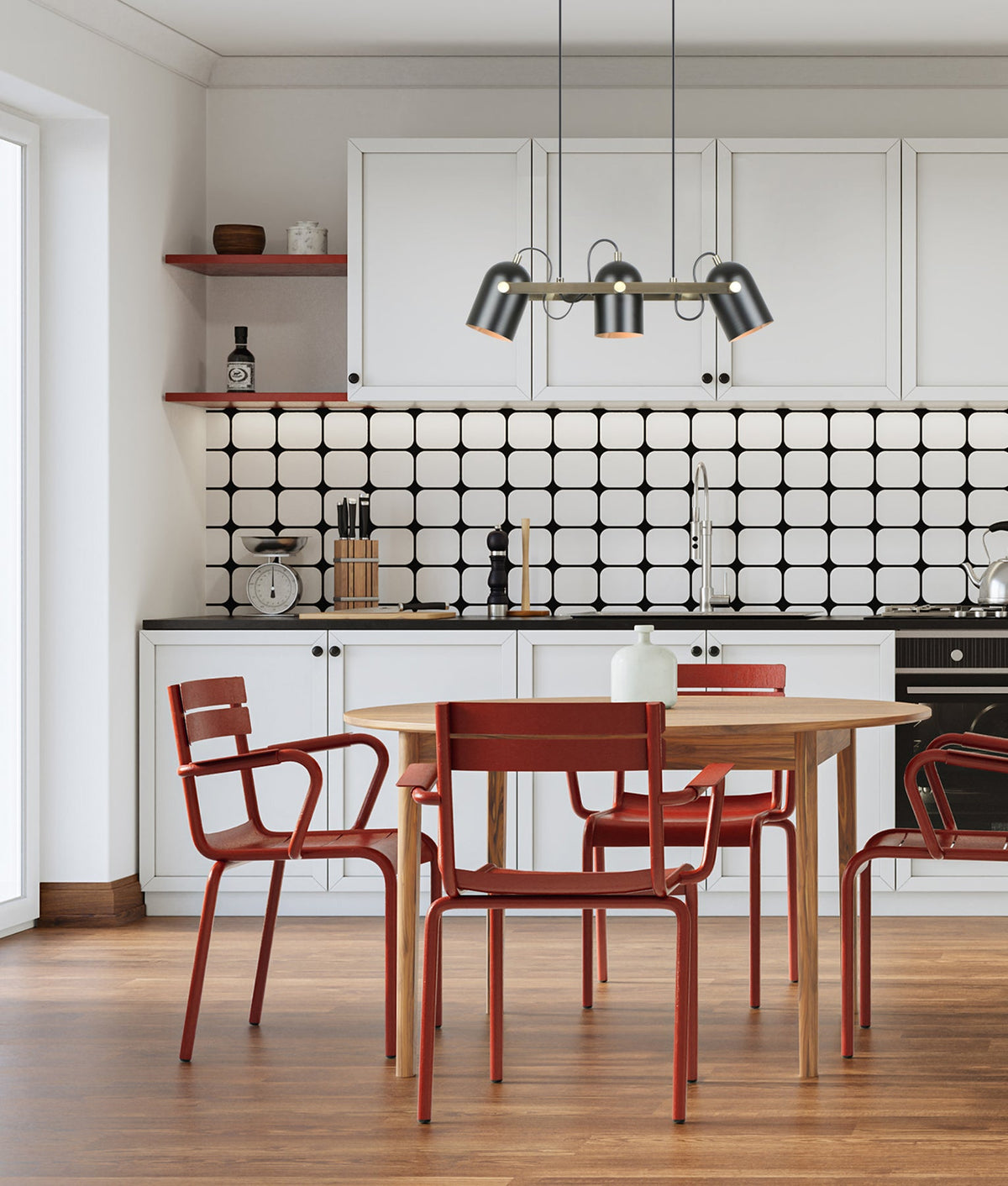 TAZZA: Interior Ellipse Shade with Antique Brass Hardware Pendant Light