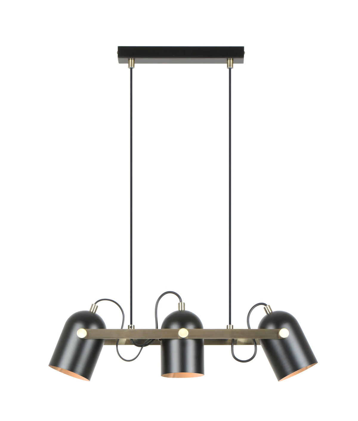 TAZZA: Interior Ellipse Shade with Antique Brass Hardware Pendant Light