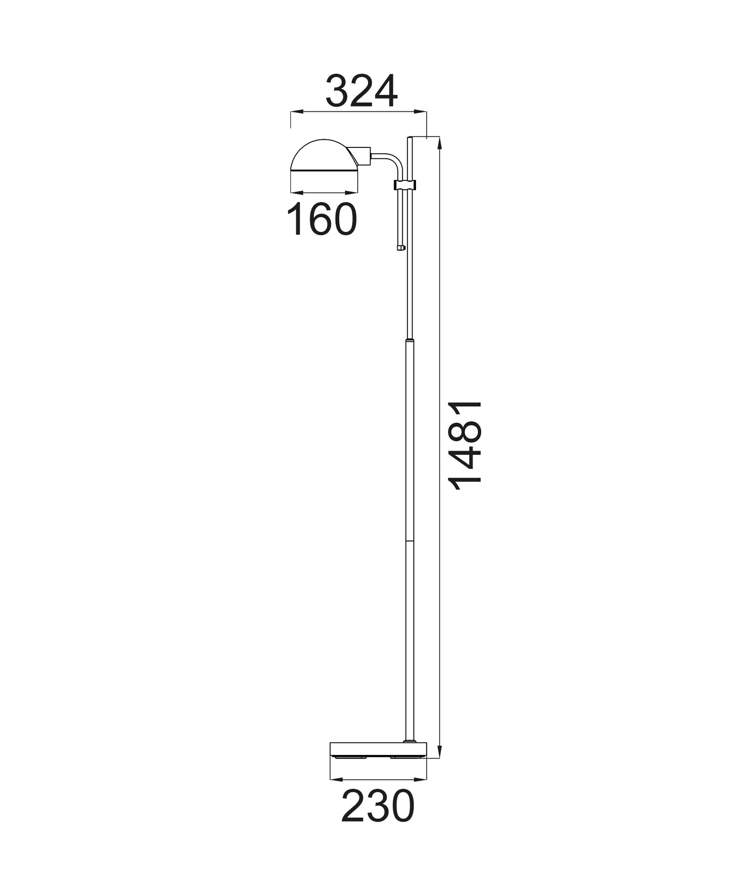Tettu: Adjustable Height Swivel Head Sand Black Floor Lamps