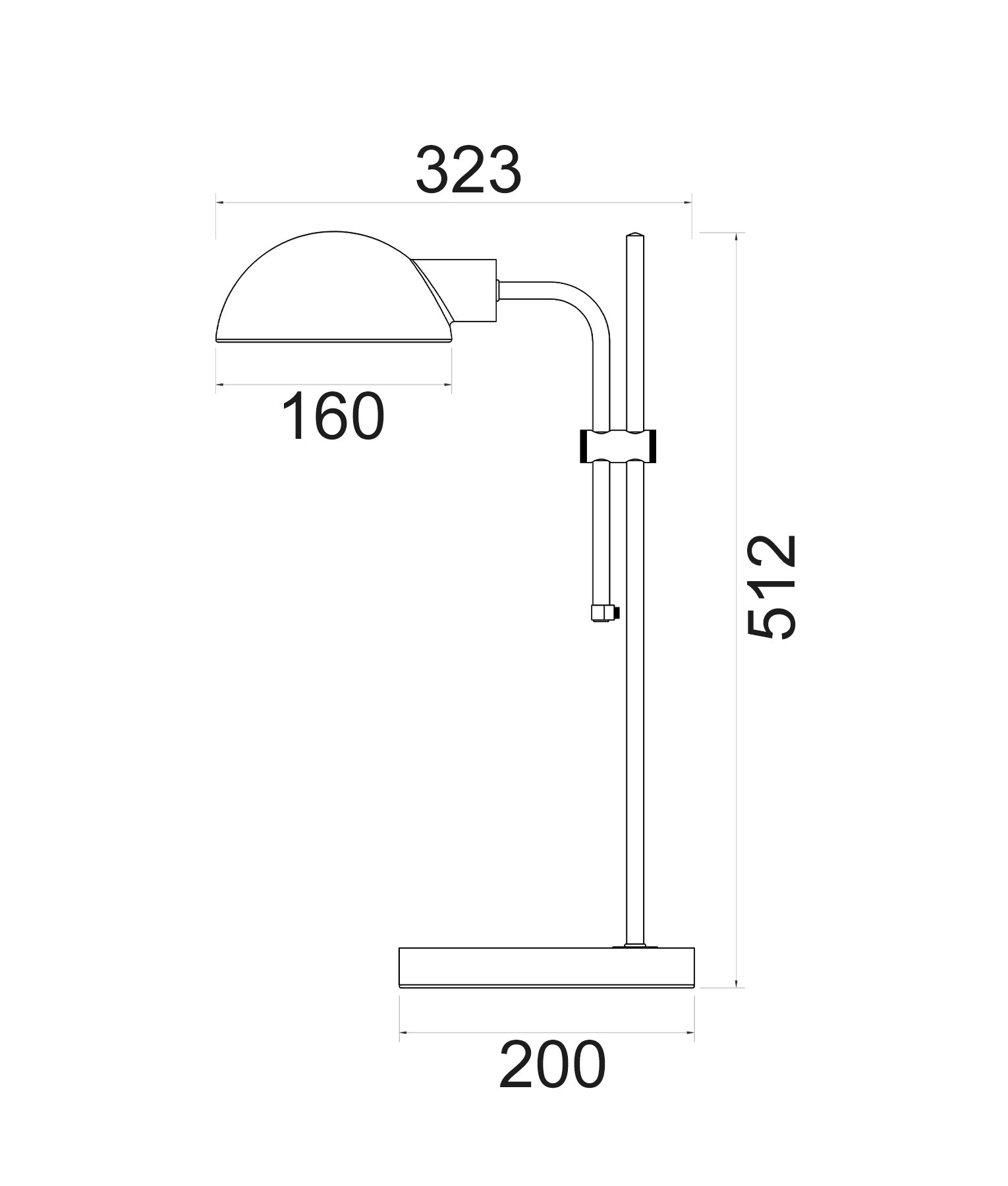 Tettu: Adjustable Height Swivel Head Sand Black Table Lamp