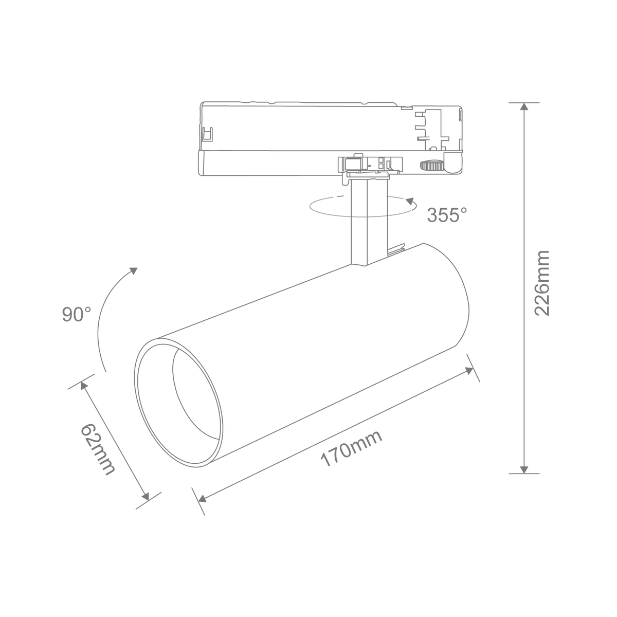 Thor-Pro 15W TRIO Dim 36° 3 CCT Track