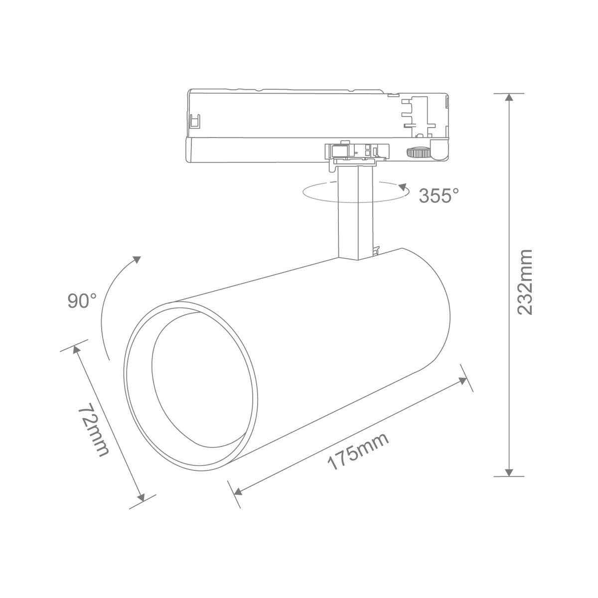 Thor-Pro 23W TRIO Dim 36° 3 CCT Track
