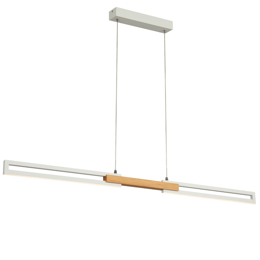 Thorin 120 White & Oak / Black & Oak 28W CCT Linear Pendant Light