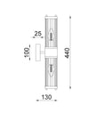 TIEMPO: Interior Up/Down Tubular Clear Glass Wall Lights