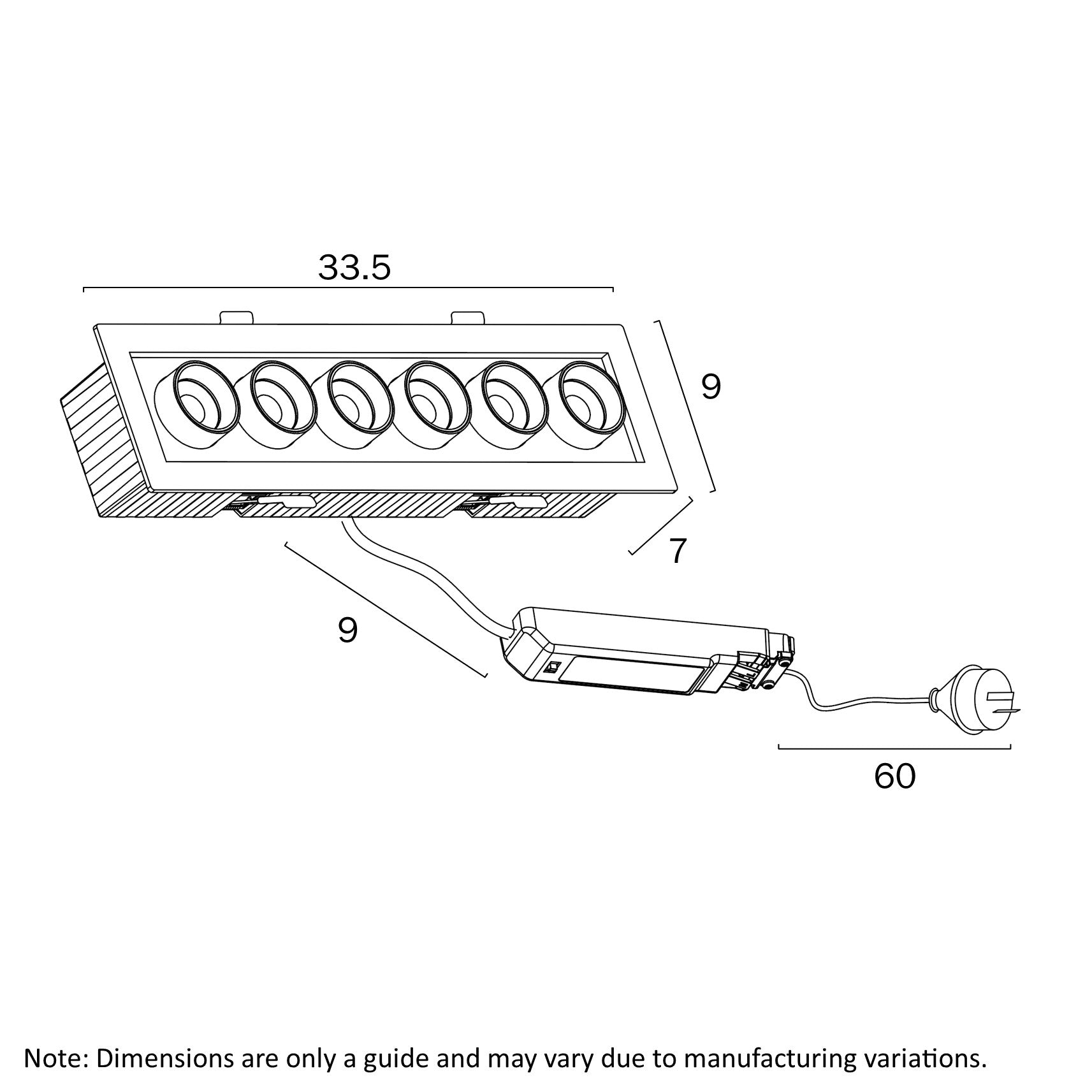 Tilda White 6x5W CCT Adjustable Recessed Downlight
