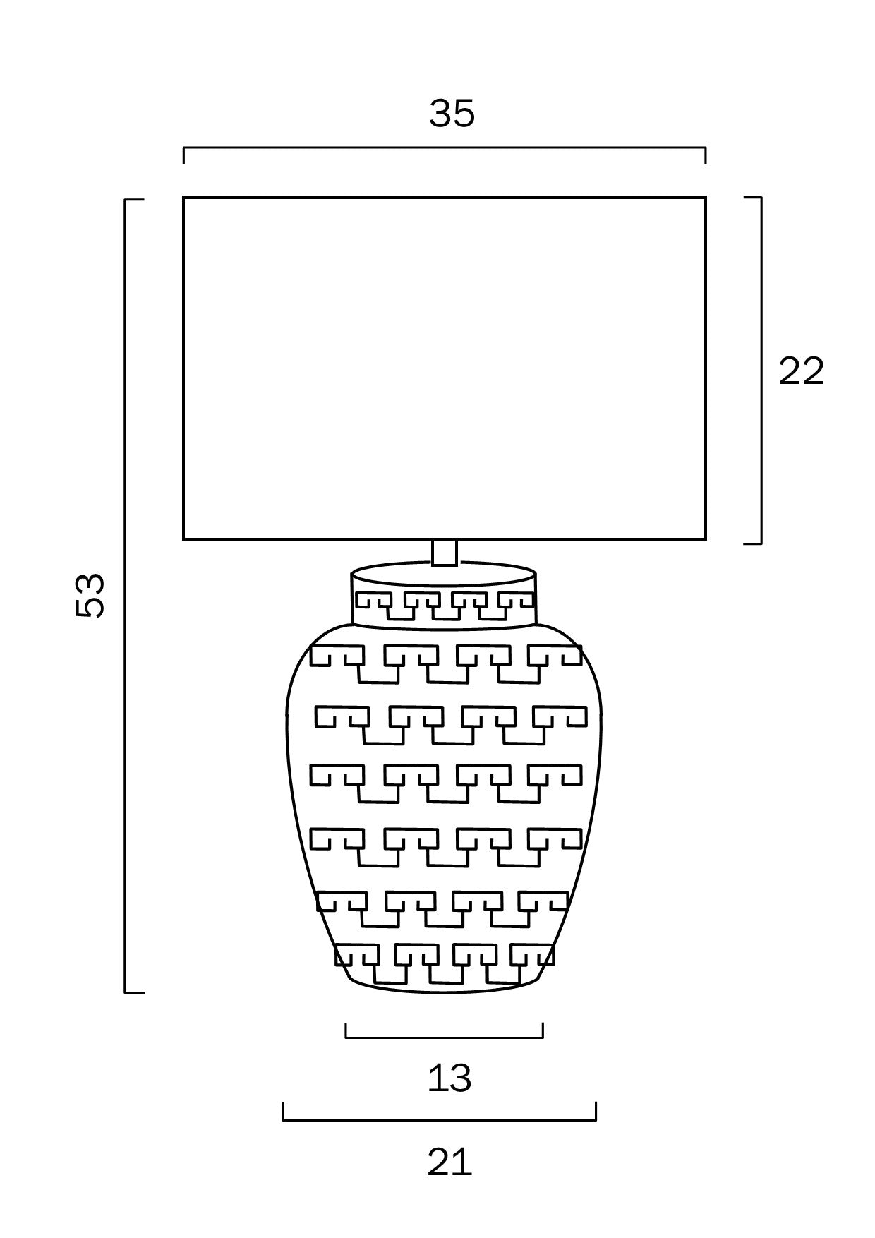Ting Blue & White Ceramic Table Lamp with White Fabric Shade