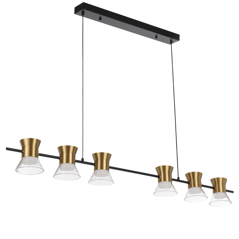 Tipico Gunmetal or Gold 6x6W 3000K Bar Pendant Light