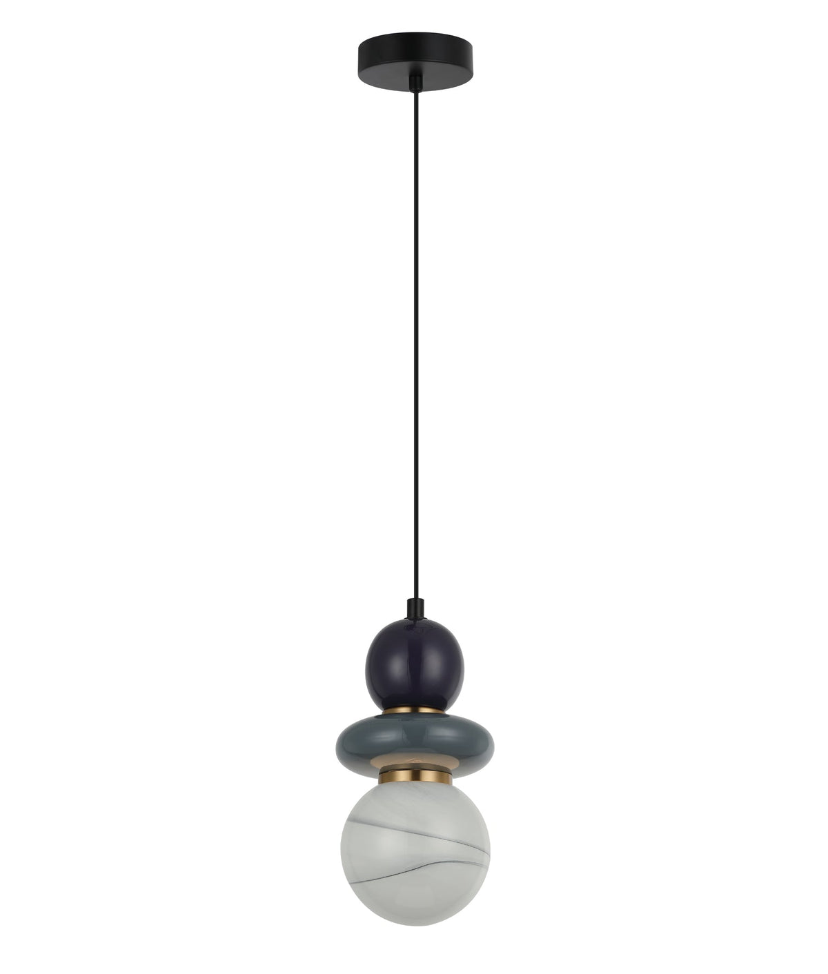 Tocado: Interior Sandblasted Opal Diffuser Glass with Ceramic Bead Pendant Lights