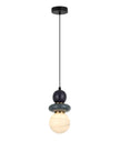 Tocado: Interior Sandblasted Opal Diffuser Glass with Ceramic Bead Pendant Lights