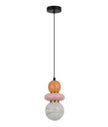 Tocado: Interior Sandblasted Opal Diffuser Glass with Ceramic Bead Pendant Lights