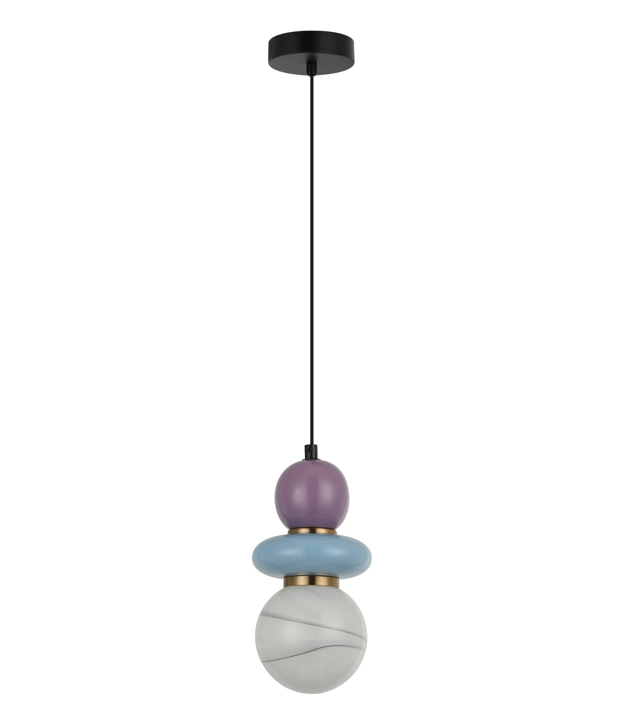 Tocado: Interior Sandblasted Opal Diffuser Glass with Ceramic Bead Pendant Lights