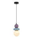 Tocado: Interior Sandblasted Opal Diffuser Glass with Ceramic Bead Pendant Lights