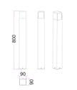 TOREN: LED Tri-CCT Surface Mounted Dark Grey Bollard Light IP65