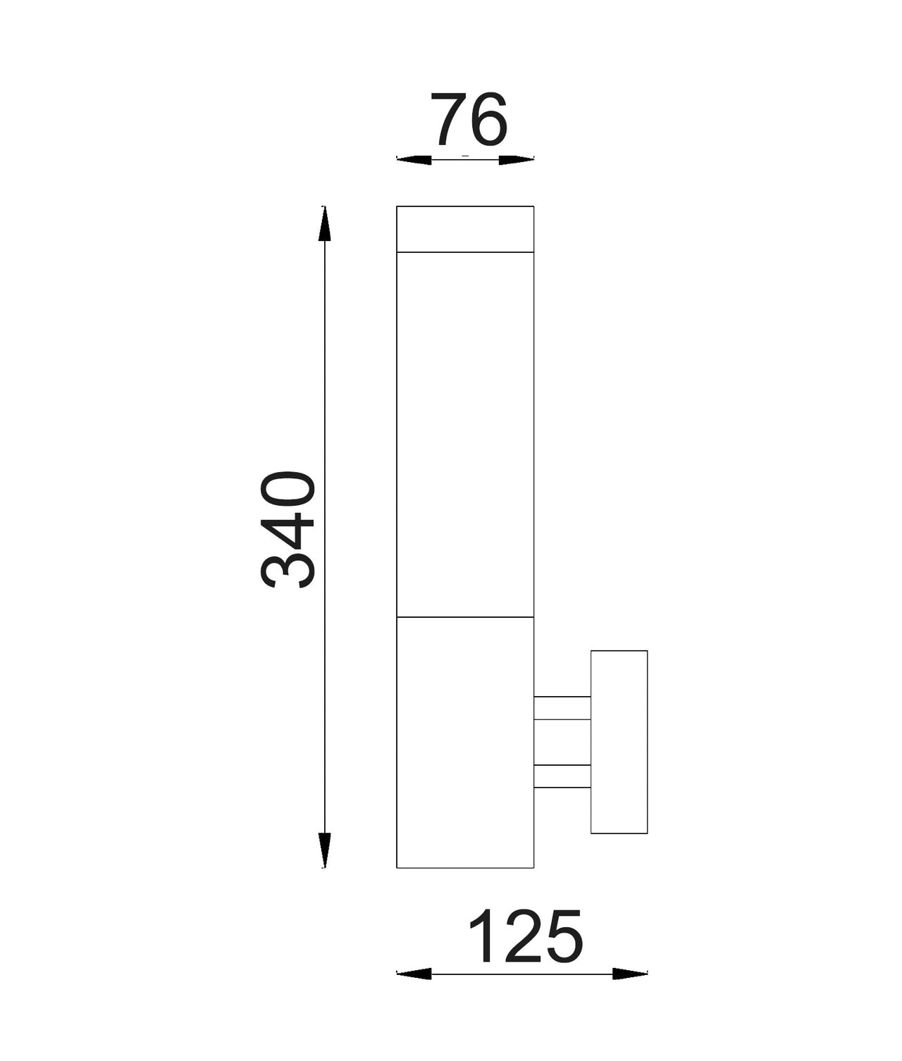TORRE: Exterior E27 Surface Mounted Wall Light IP44