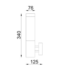 Thumbnail for TORRE: Exterior E27 Surface Mounted Wall Light IP44
