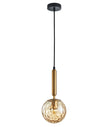 TRATTINO: Interior Bronze Amber / Smokey Black Spherical Glass Pendant Lights
