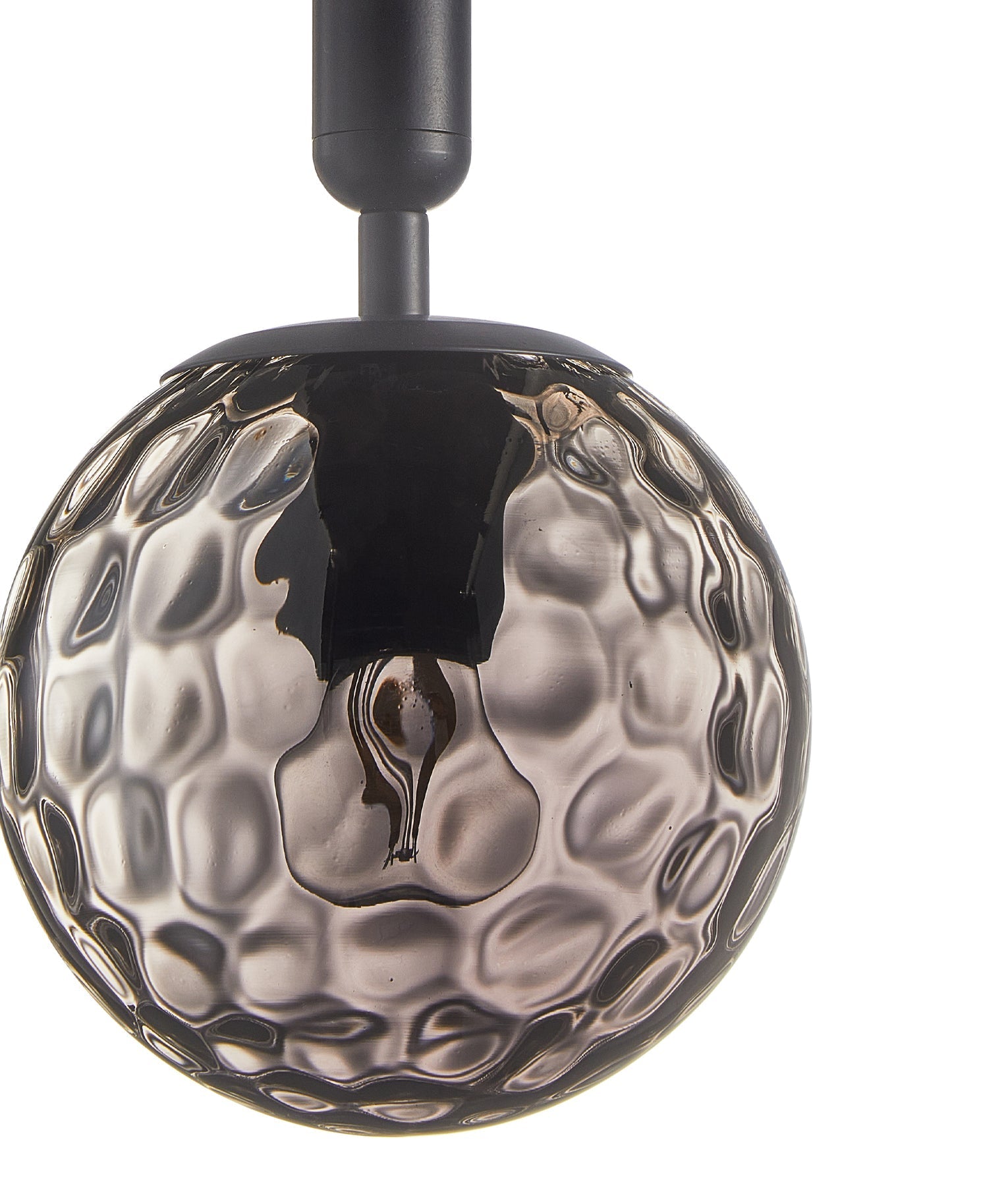 TRATTINO: Interior Bronze Amber / Smokey Black Spherical Glass Multiple Round Base Pendant Lights