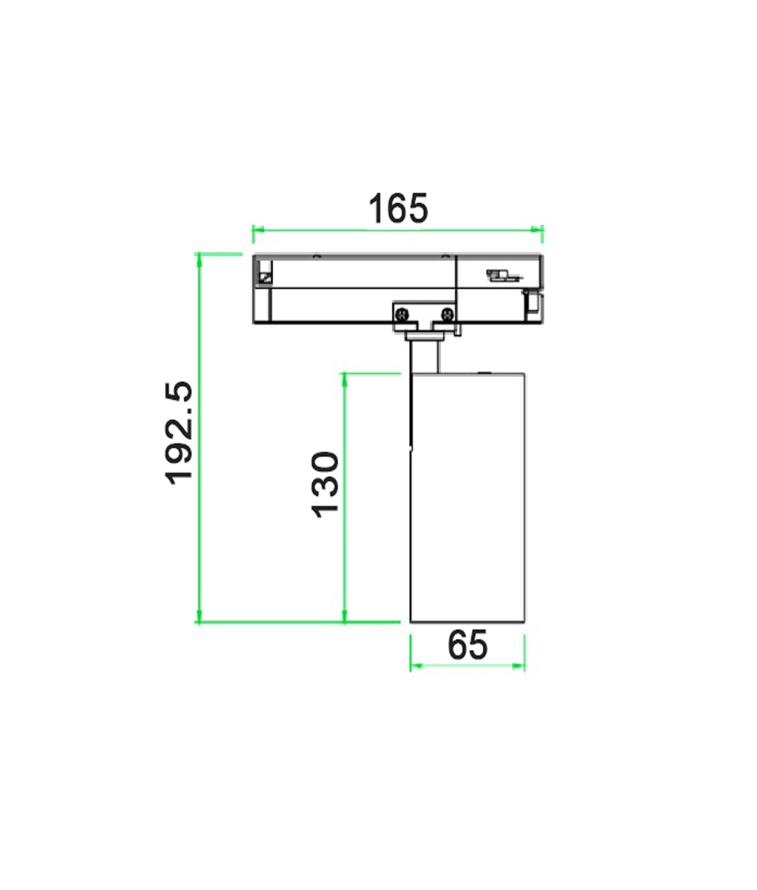 3 Wire 1 Circuit LED Tri-CCT Dimmable Track Head Fittings