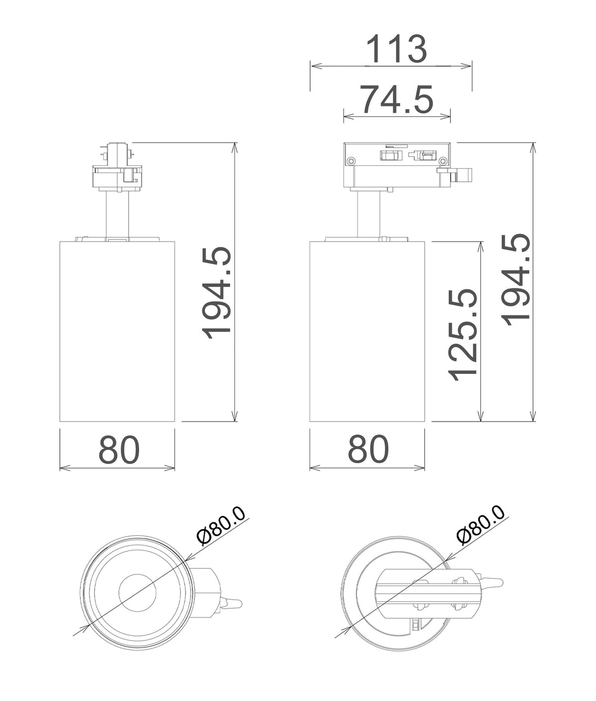 3 Wire 1 Circuit LED Tri-CCT Dimmable Adjustable Track Heads