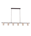 Tuberia: Interior Linear Bar with Beige Travertine Tubular Shade Pendant Light
