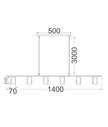 Tuberia: Interior Linear Bar with Beige Travertine Tubular Shade Pendant Light