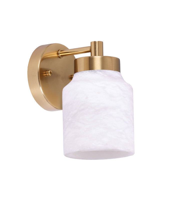 TUFO: Interior White Jar Alabaster with Brass Highlight Wall Light