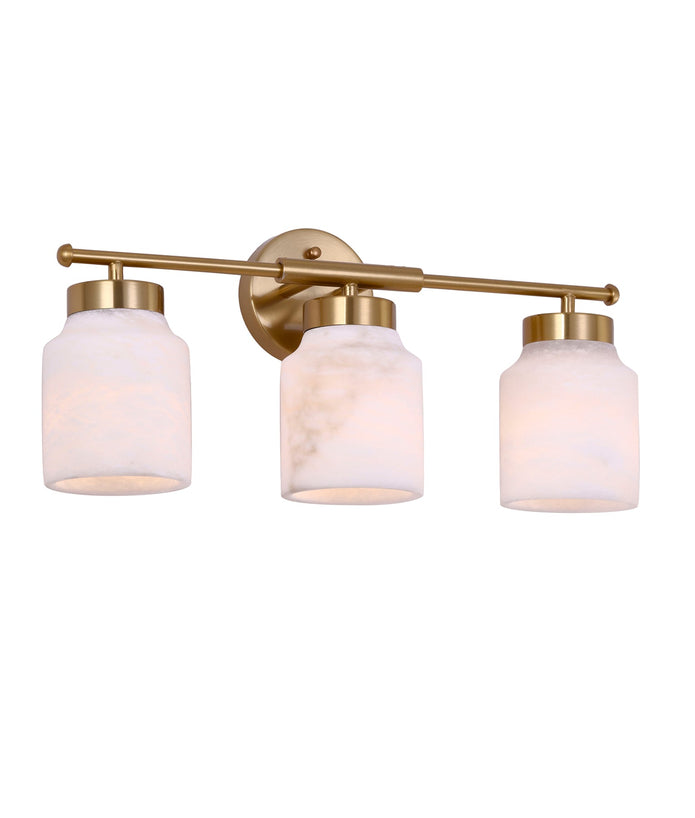 TUFO: Interior White Jar Alabaster with Brass Highlight Wall Light