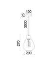 TULIP: Interior Bronze Amber / Smokey Black Wine Glass Ribbed Pendant Lights
