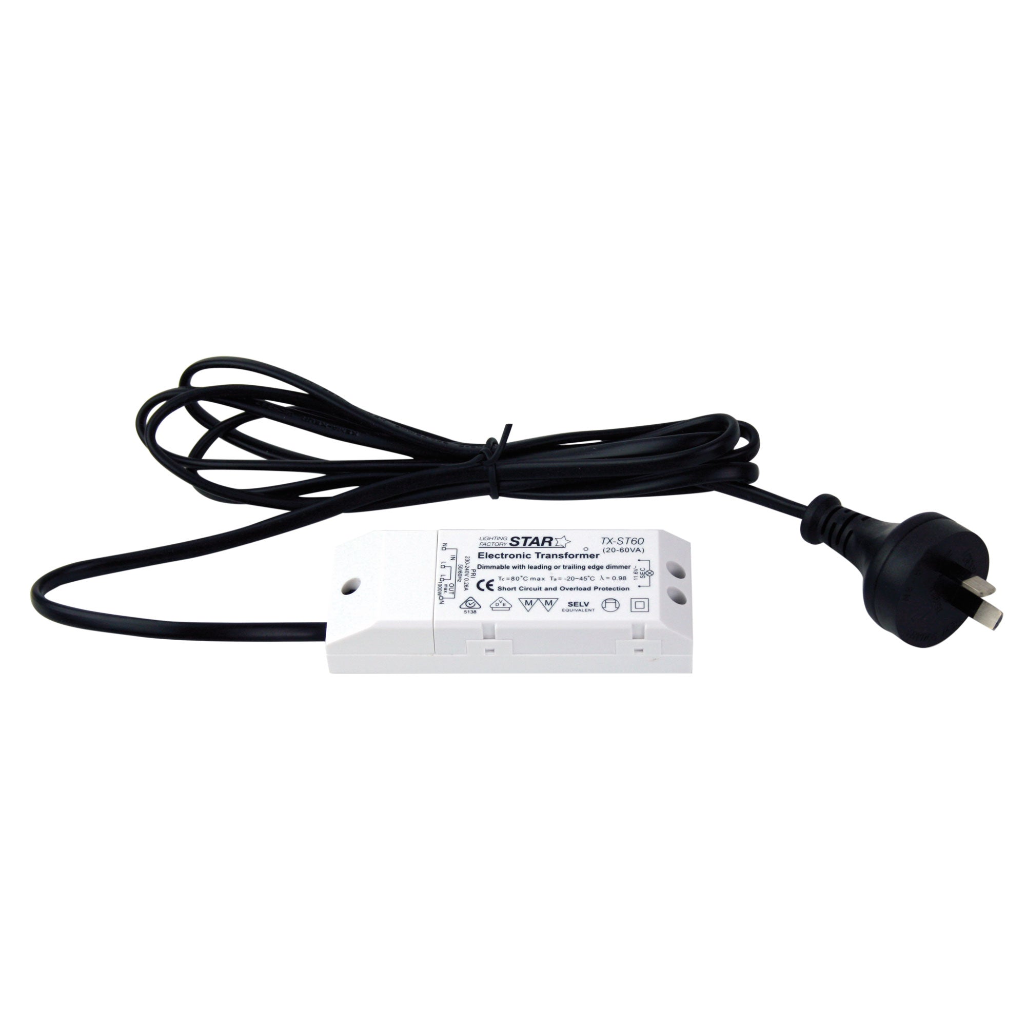 TX-STAR-60VA Fp Electronic Transformer 240-12V with Flex and Plug