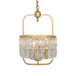 Tilly L E14 Crystal Pendant Gold Leaf