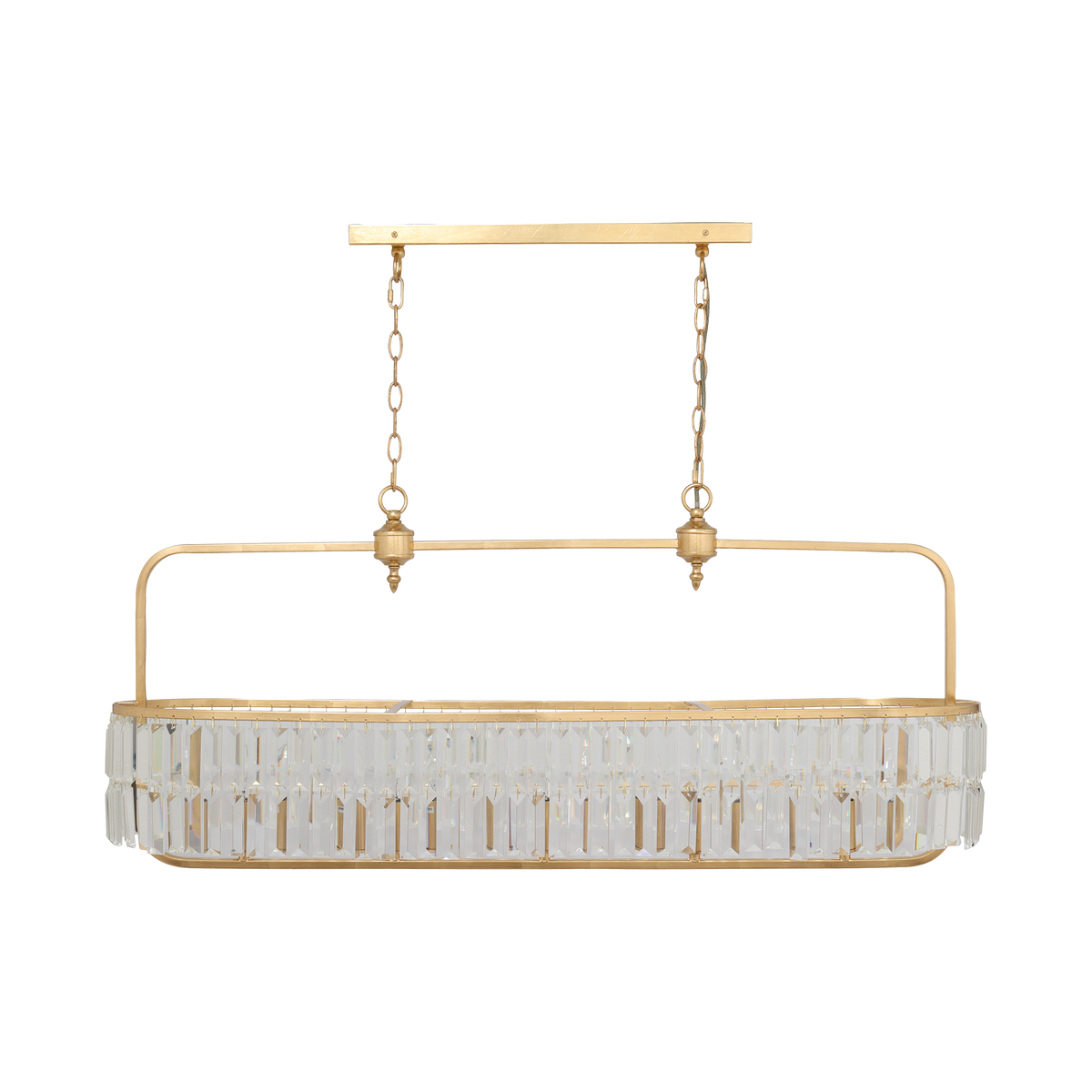Tilly L E14 Crystal Pendant Gold Leaf