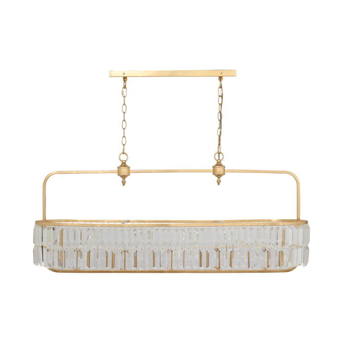Tilly L E14 Crystal Pendant Gold Leaf