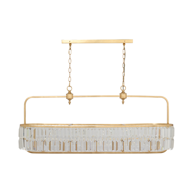 Tilly L E14 Crystal Pendant Gold Leaf